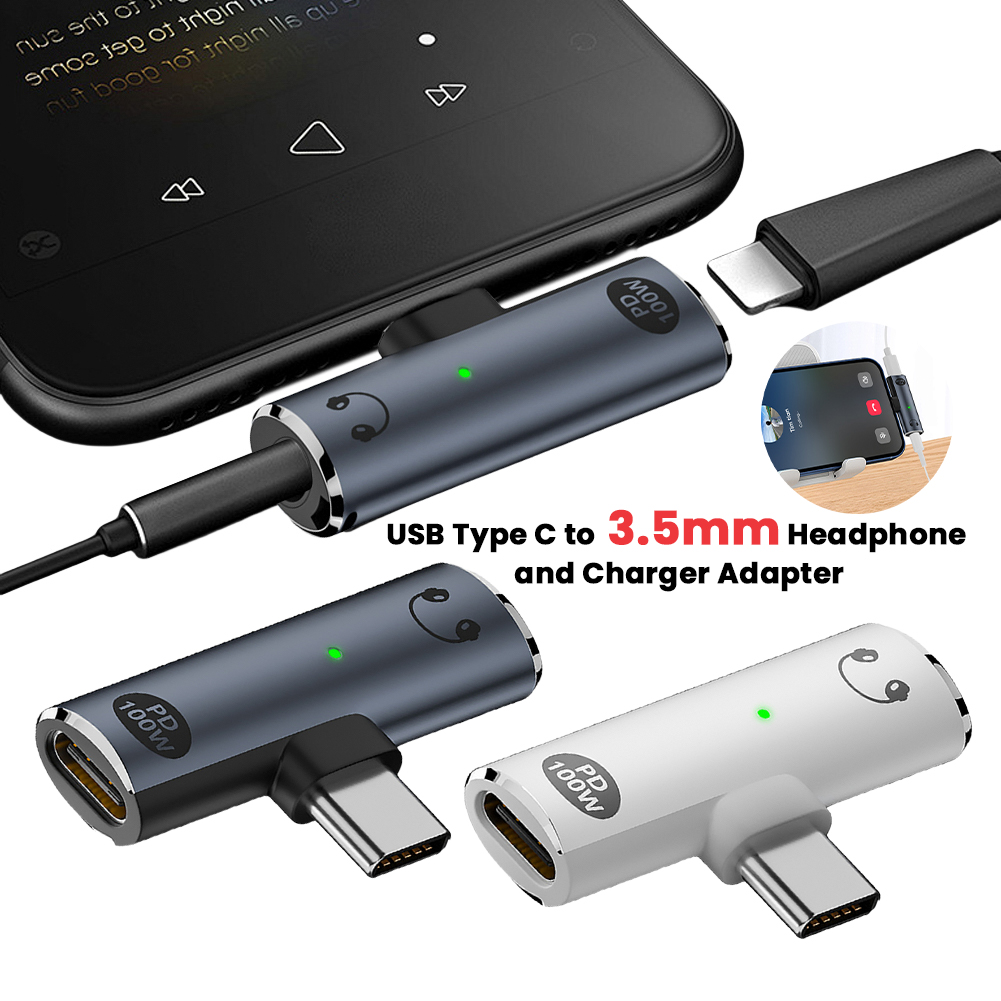 2 in 1 오디오 AUX 어댑터 PD 100W USB - Earphone Splitter Jack 리뷰 및 가격